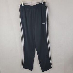ADIDAS Mens Track Pants Sz 2XL Tearaway Snap Y2K Baggy Side Stripe BLACK Stripe
